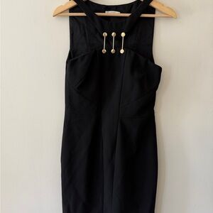 Versace Black Mini Dress with Gold Details